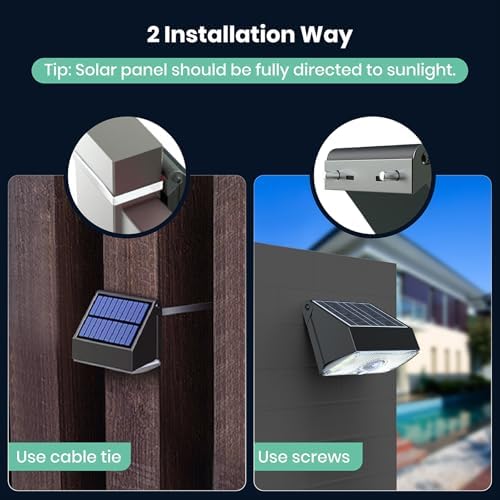 Outdoor Solar Fence Light, 1000LM, 4000K/3000K