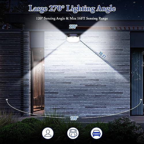 Solar Outdoor Motion Sensor Wall Lights, 2-Pack