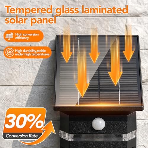 Outdoor Solar Porch Light, Motion Sensor, 2 Pack