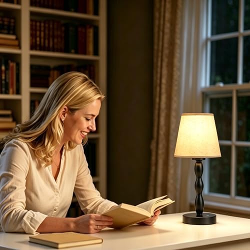 CASTLELIFE Rechargeable Cordless Table Lamp, Black