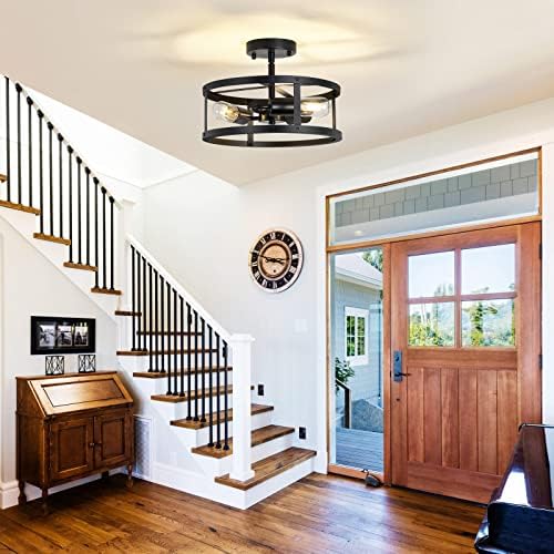 3-Light Semi Flush Mount Ceiling Light, 2 Pack