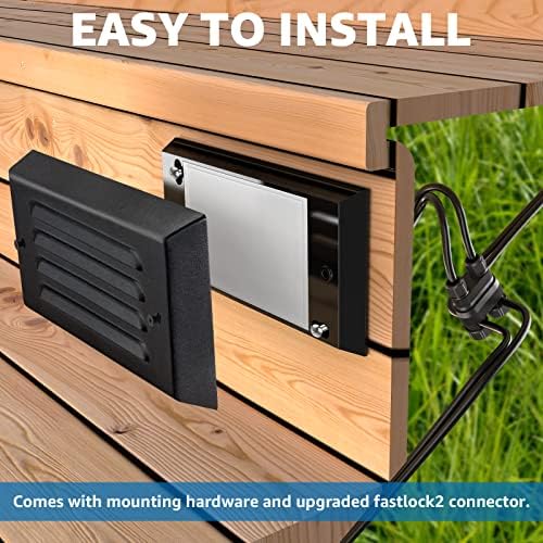 SUNVIE 6" Low Voltage Step Lights Outdoor 5W 3000K Black Aluminum