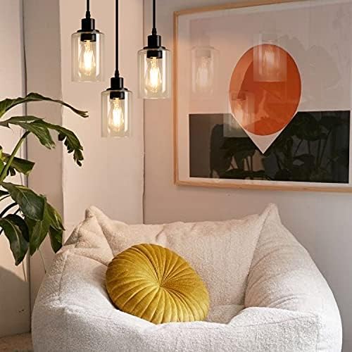 MAXvolador Industrial 3-Light Clear Glass Pendant Light