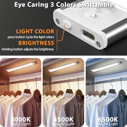 DAYBETTER 12inch Under Cabinet Lights, 4 Pack Motion Sensor