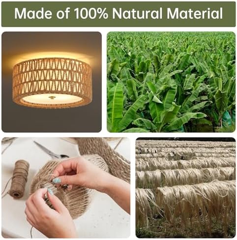 12.6" Rattan Ceiling Light