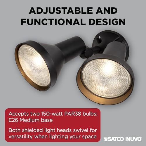 Nuvo SF77/495 2-Light Outdoor Flood Light, Bronze