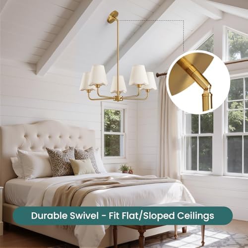 KAISITE Modern Gold 5-Light Chandelier