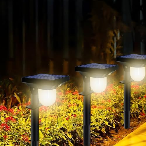 S NMT Solar Garden Pathway Lights, Motion Sensor, Waterproof