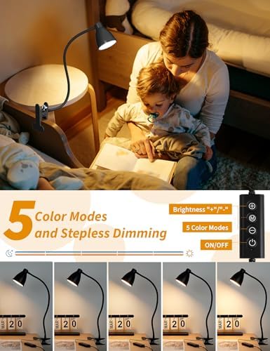 BOHON Desk Lamp, 5 Color Modes, Black