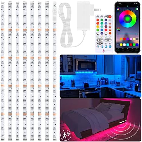 maylit 8 PCS Motion Sensor RGB Under Cabinet Lights
