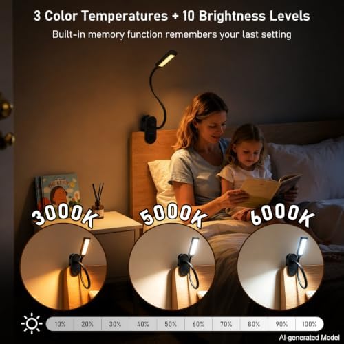 Black Clip-On Desk Lamp with Clamp