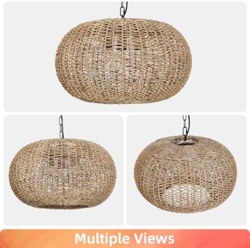 Arturesthome 3-Light Natural Rattan Pendant Light