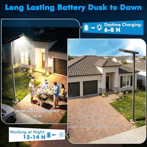 100" Solar Street Light with Pole, 420 LEDs