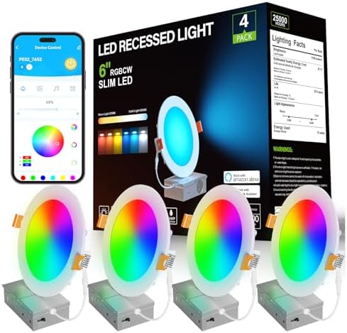 DAYBETTER Smart 6 Inch Recessed Lighting, 4 Pack
