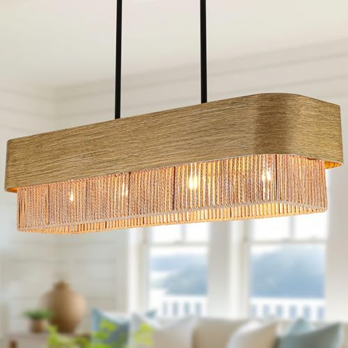 38 Inch Hand-Woven Rattan Chandelier