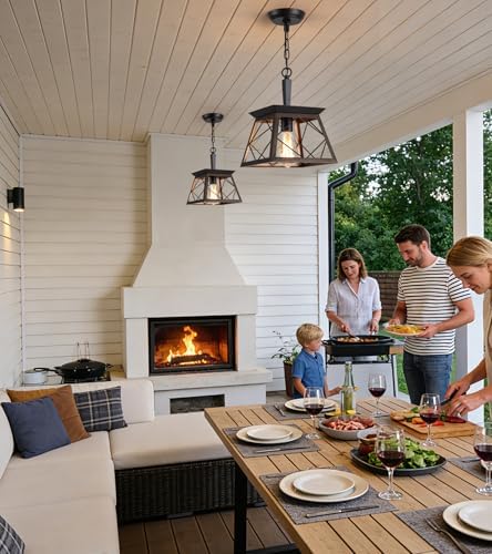 Q&S Farmhouse Pendant Light, Bronze, 1-Light