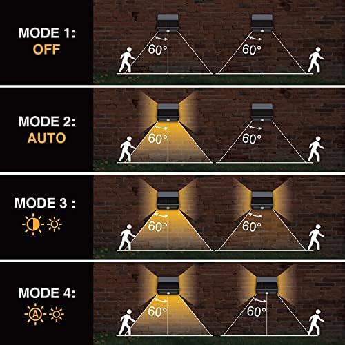 AURAXY Outdoor Solar Security Lights, Motion Sensor, Waterproof