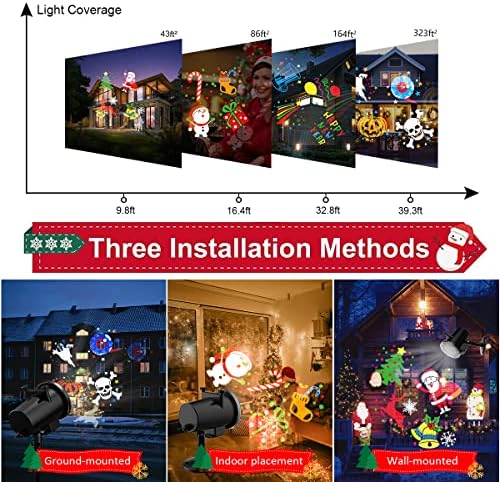 Christmas Halloween Lights Projector, 16 Slides