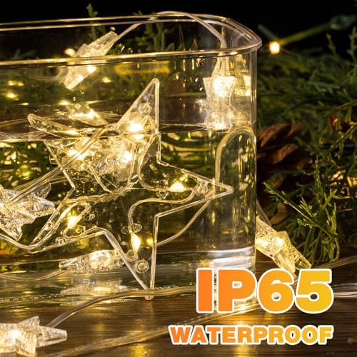Christmas Star Curtain Lights, 74 LEDs, Warm White