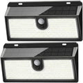 Solar Outdoor 452 LED Motion Sensor Flood Lights, 2 Pack