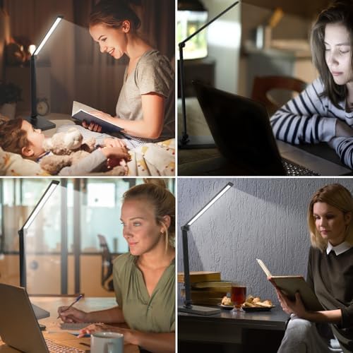 DWEPTU Rechargeable Desk Lamp, Adjustable, 3 Brightness, USB Charging