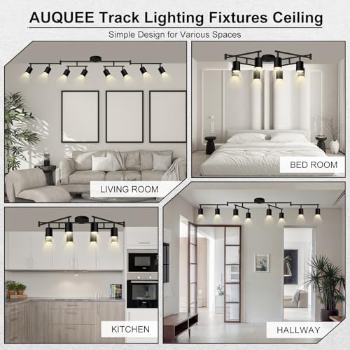 AUQUEE 8-Light LED Track Lighting Fixtures, Black