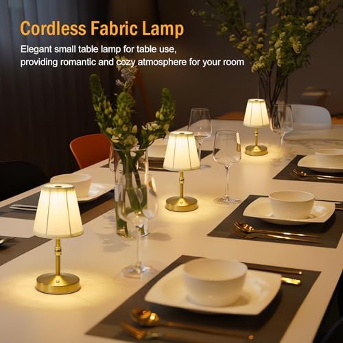 Gold Cordless Rechargeable Table Lamp, 3000mAh
