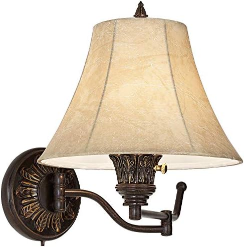 Rosslyn Bronze Plug-in Swing Arm Wall Lamps Set of 2