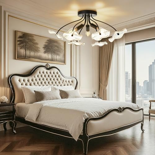 3-Light Modern Black Semi Flush Mount Ceiling Light Fixture