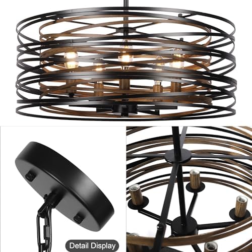 Sigaitwei 19.7-Inch 5-Light Drum Chandelier