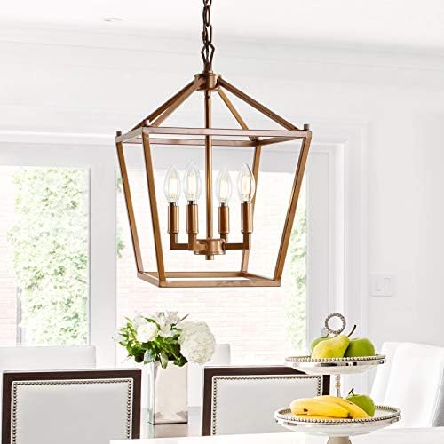 JONATHAN Y 4-Light Pendant, Antique Gold