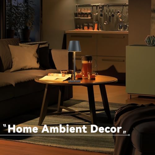 Yogaret Black Cordless Rechargeable Table Lamps, 2 Pack