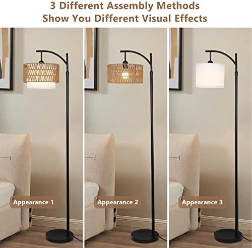 Arc Floor Lamp with Remote, 3 Color Temperatures