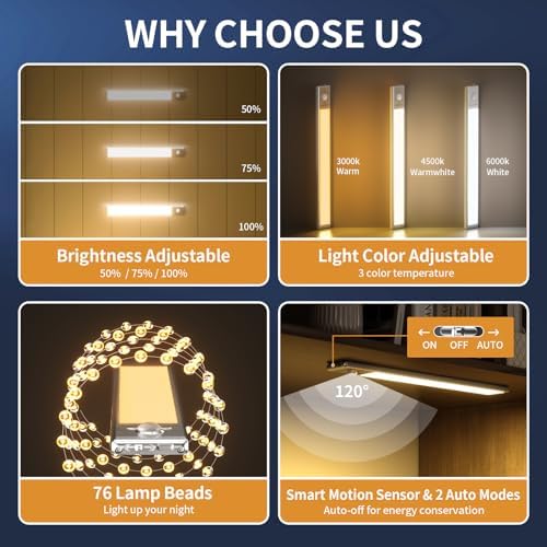 Soul Link 6-Pack 9.5" Motion Sensor Under Cabinet Lights