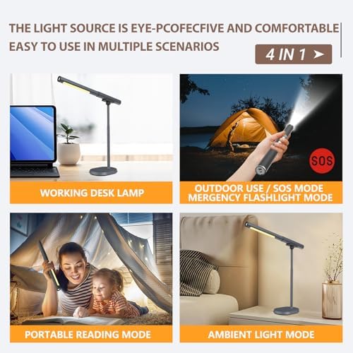 LED Desk Lamp with USB Ports. Eye-Caring 3 Color Temperature Stepless