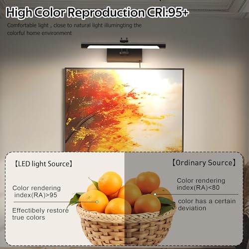 Black Plug-in LED Picture Light, 14 Inch