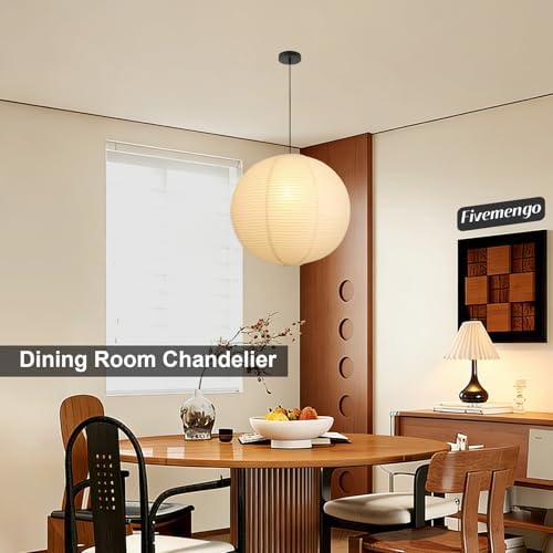 Paper Pendant Light, 20in Off-White