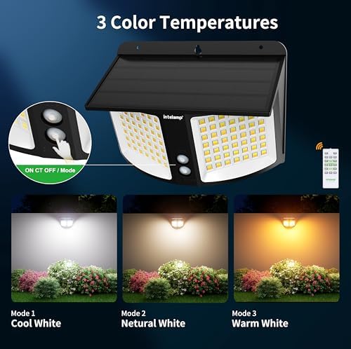 intelamp Solar Motion Sensor Security Flood Light