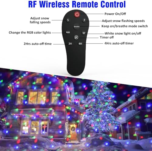 15 Colors Snowfall Projector Lights Outdoor with Remote