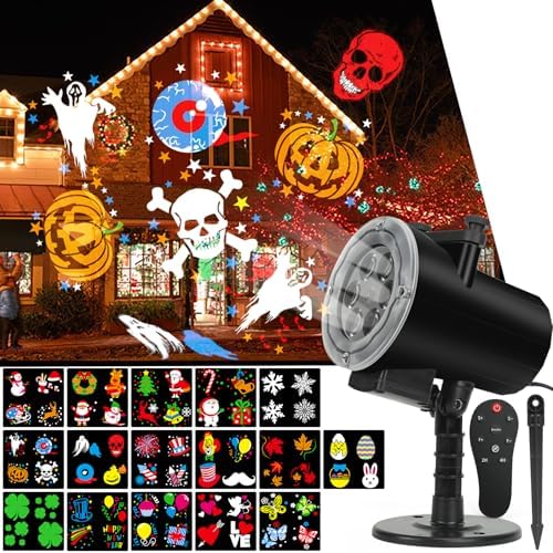 Christmas Halloween Lights Projector, 16 Slides
