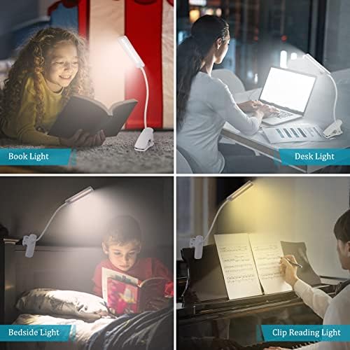USB Rechargeable LED Reading Light with Clip, 24 LEDs