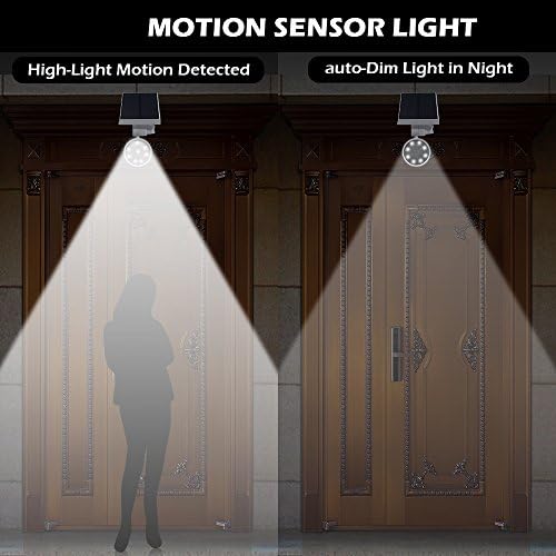 Solar Motion Sensor Spot Lights, Black, 2 Pcs