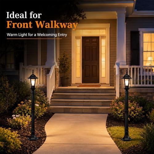 Alighting 42-Inch Adjustable Outdoor Post Light, Black