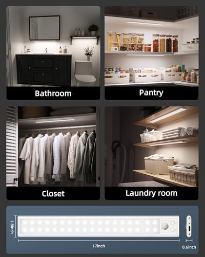 17" Under Cabinet Lights, Motion Sensor, 2 Pack