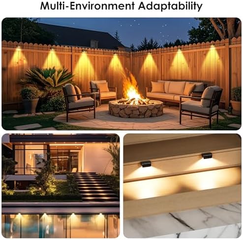 10 Pack Warm White Outdoor Fence Lights