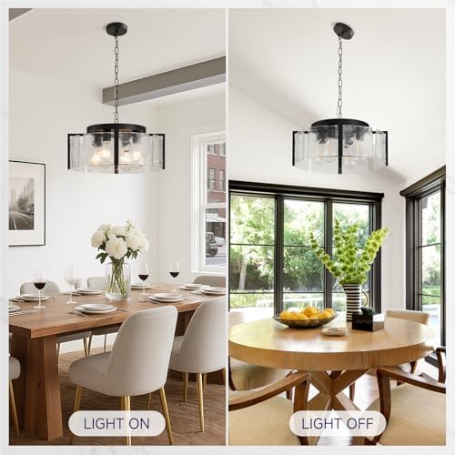 17.7" Modern Black Dining Chandelier