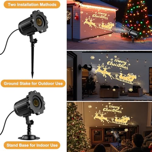 3D Dynamic Christmas Projector Lights, Santa in Sleigh