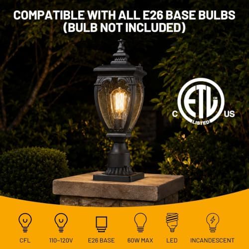 Outdoor Post Lights Hard Wired Exterior Lamp Post Light Fixture