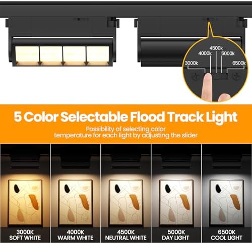 3-Pack Linear H-Track Lighting Heads, Black
