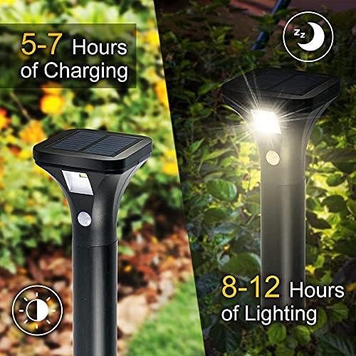 AURAXY Solar Motion Sensor Pathway Lights, 4 Pack